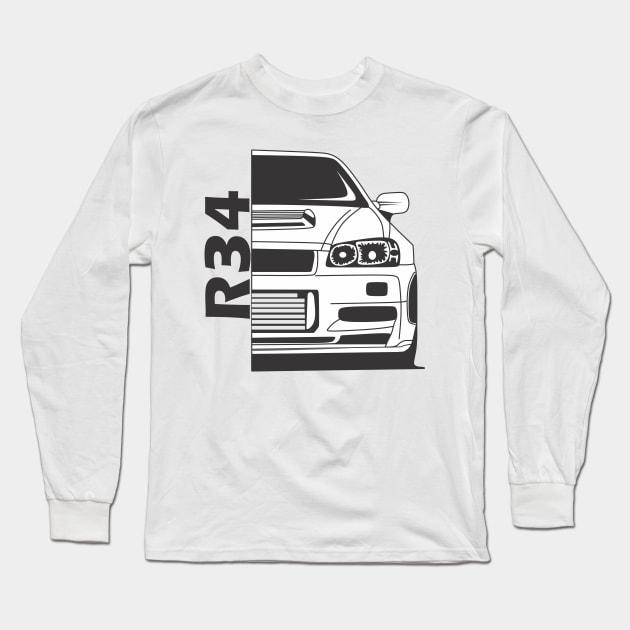 Nissan R34 Long Sleeve T-Shirt by Aestcoart